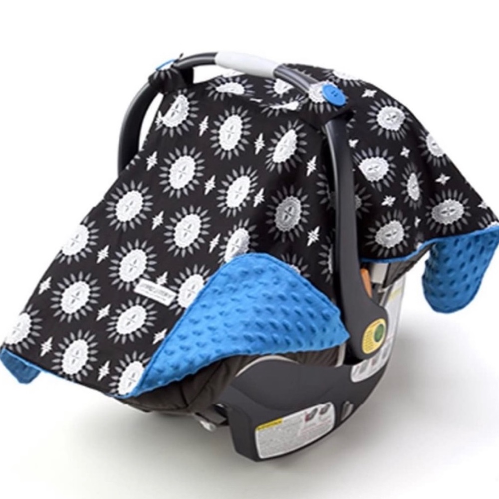 Car Seat canopy and matching small car seat blanket LNC